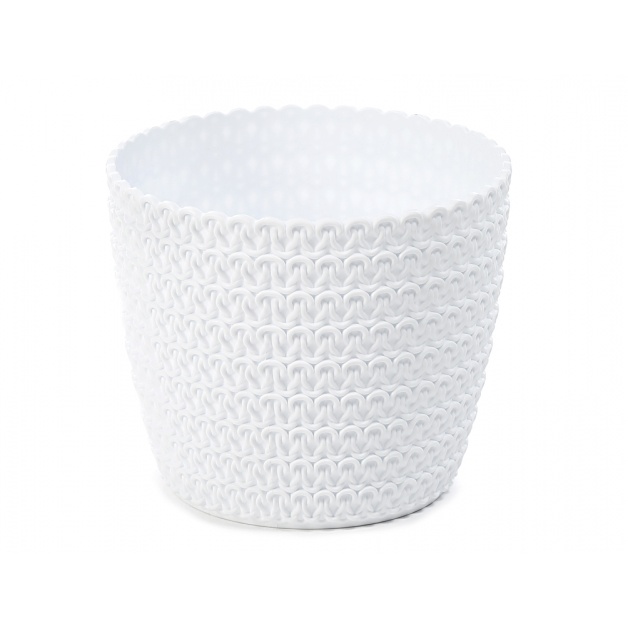 Plastové obaly - Obal na květináč MAGNOLIA JERSEY plast 11cm bílá