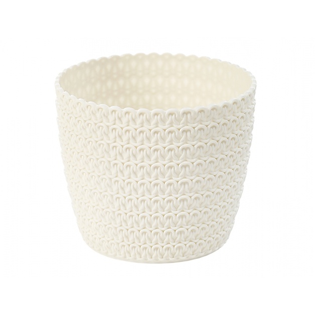 Plastové obaly - Obal na květináč MAGNOLIA JERSEY plast 19cm béžová