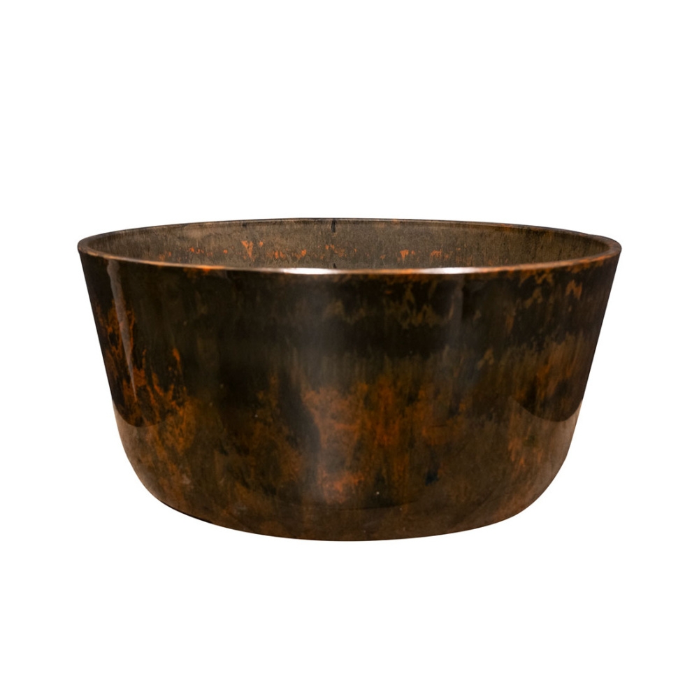 Plastové obaly - Obal na květináč miska kulatá plastová PALERMO hnědá 27cm