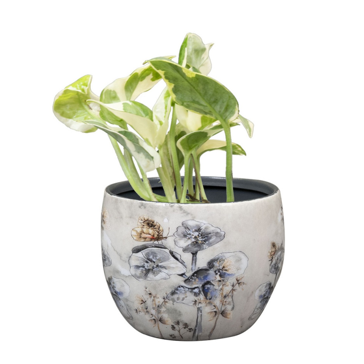 Obal na květináč MOONLIGHT MEADOW kovový bílý 7cm-0