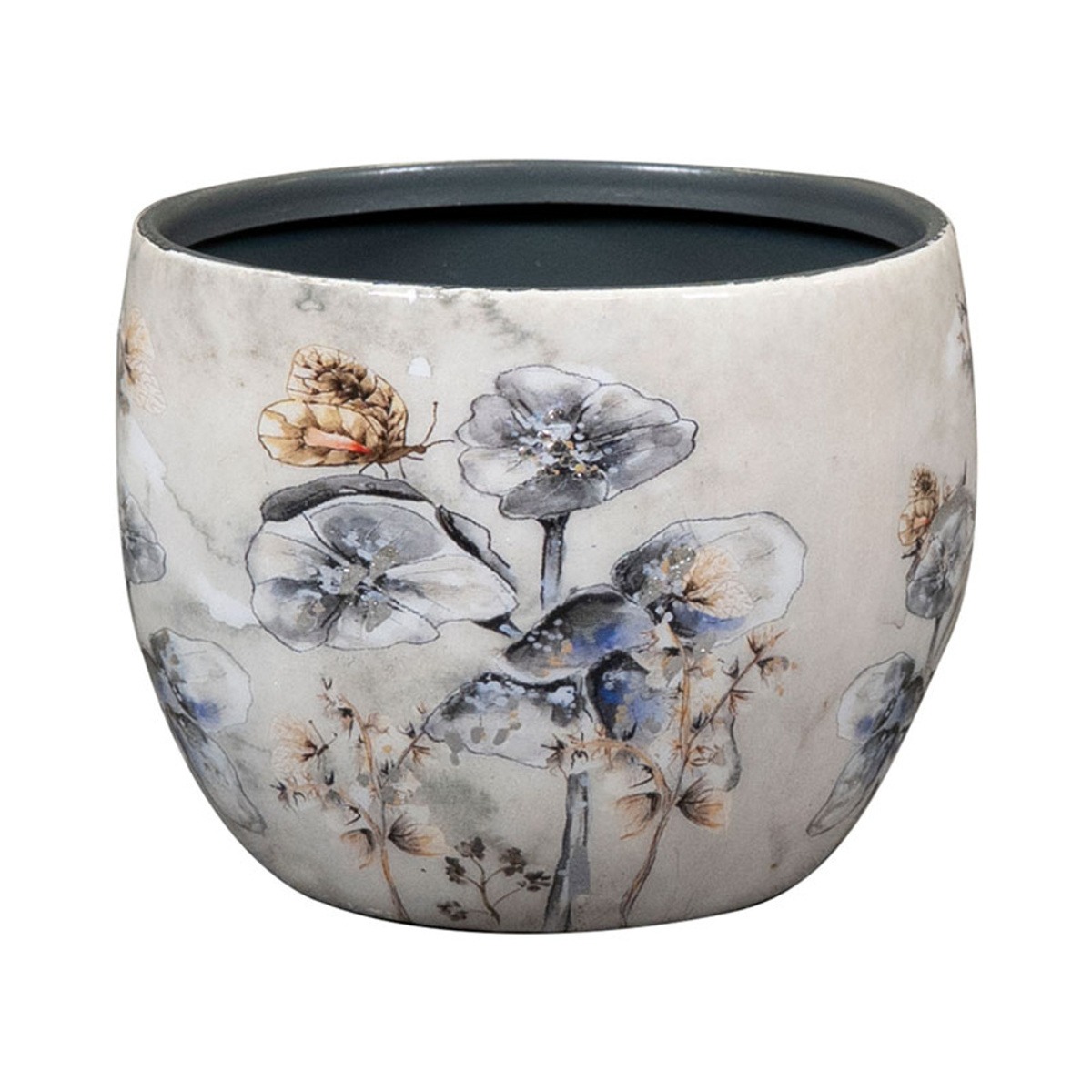 Kovové a plechové obaly - Obal na květináč MOONLIGHT MEADOW kovový bílý 7cm