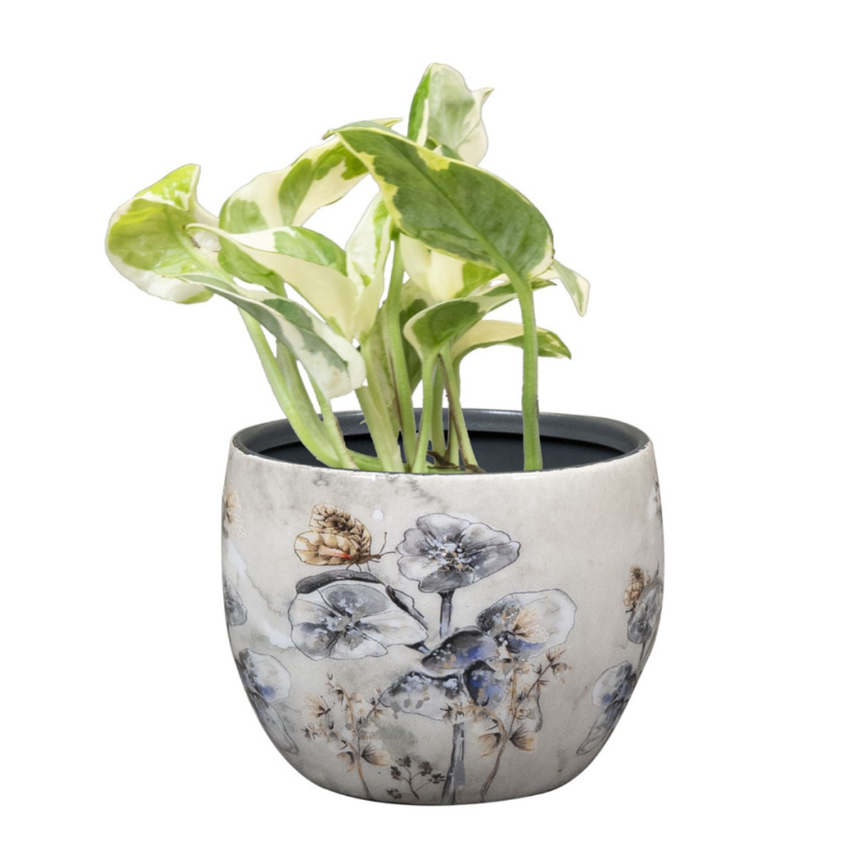 Obal na květináč MOONLIGHT MEADOW kovový bílý 7cm-0