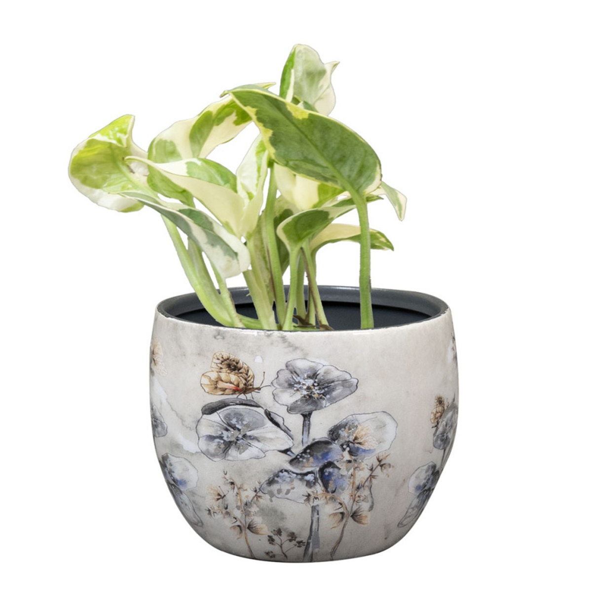 Obal na květináč MOONLIGHT MEADOW kovový bílý 7cm-0