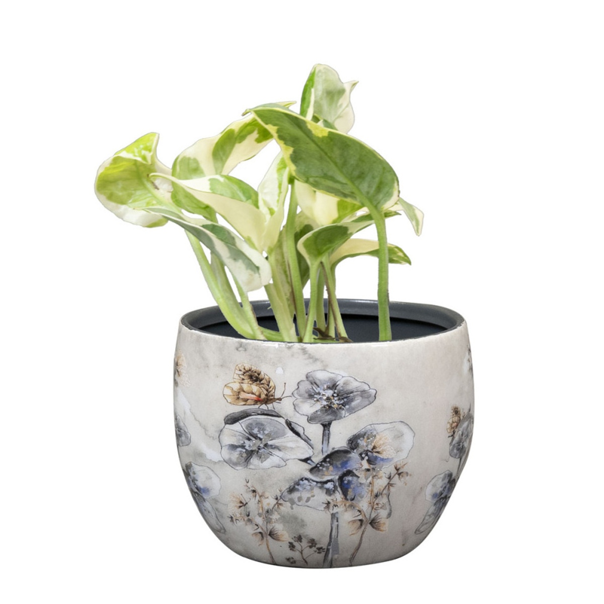 Obal na květináč MOONLIGHT MEADOW kovový bílý 7cm-0