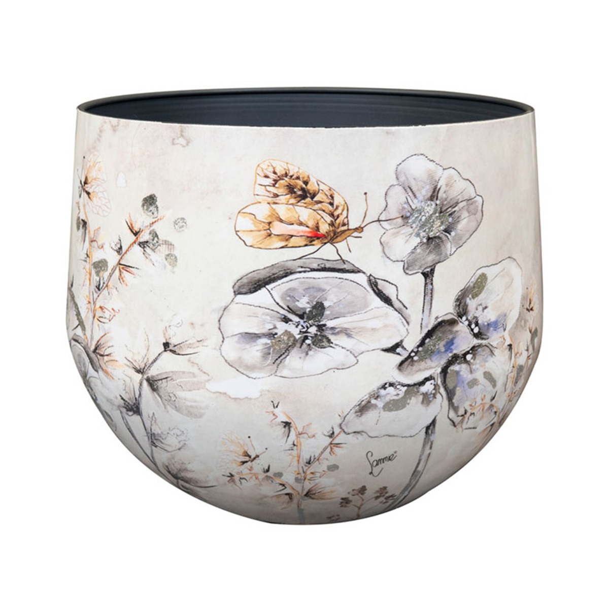 Kovové a plechové obaly - Obal na květináč MOONLIGHT MEADOW kovový bílý 7cm