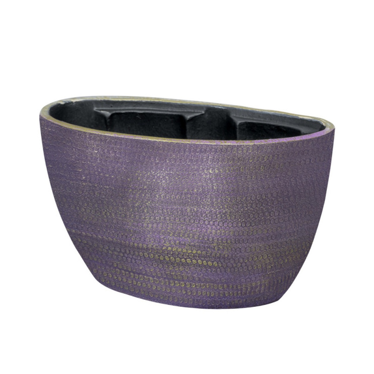 Keramické obaly - Obal na květináč oválný kameninový BOAZ 1-06V fialový 29x15cm