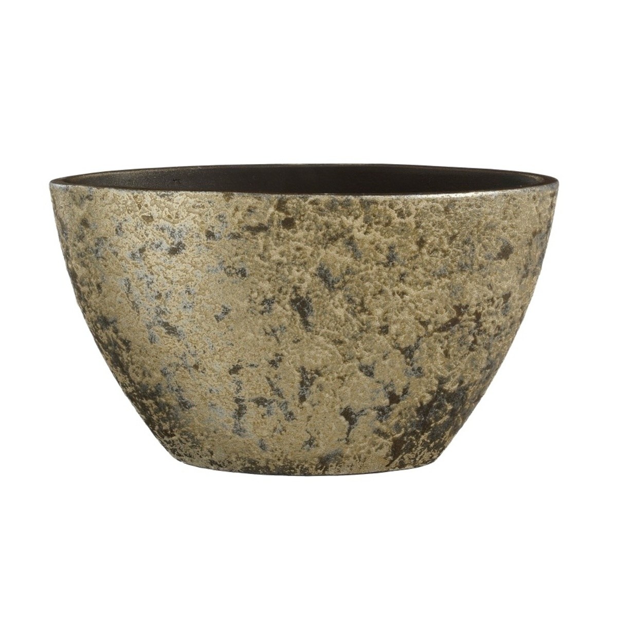 Keramické obaly - Obal na květináč oválný terakotový CLEMENTE antik šampaň 26x41cm