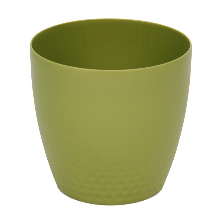 Plastové obaly - Obal na květináč PERLA plast 18cm zelená