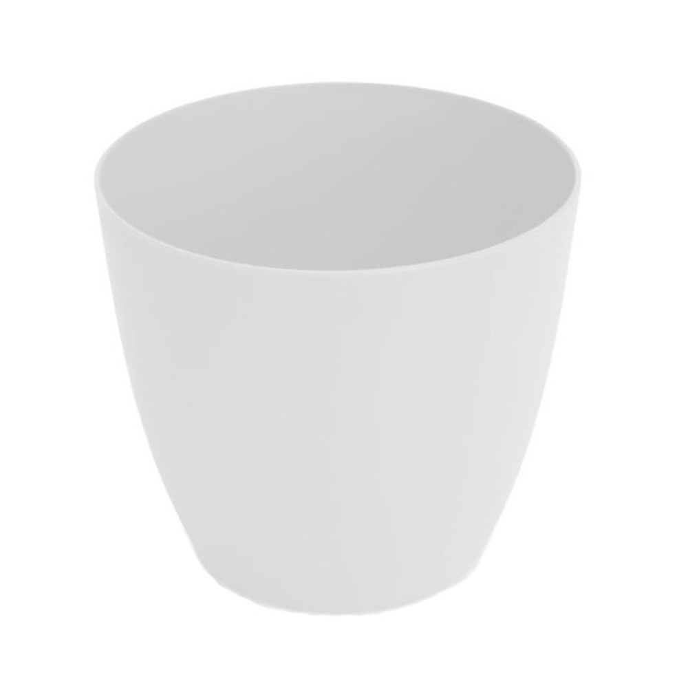 Plastové obaly - Obal na květináč plastový lesklý ELLA bílý 9cm