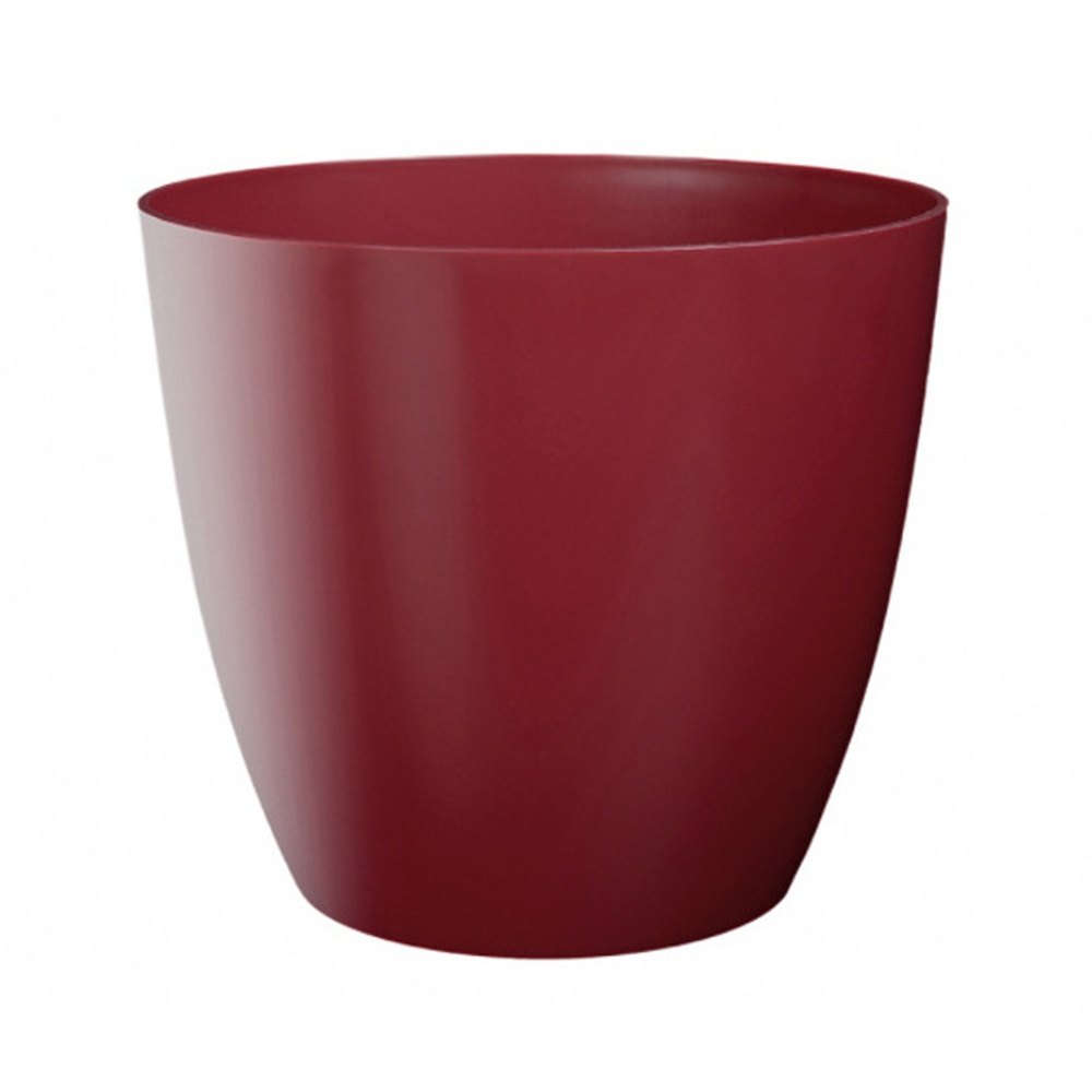 Plastové obaly - Obal na květináč plastový lesklý ELLA bordó 9cm