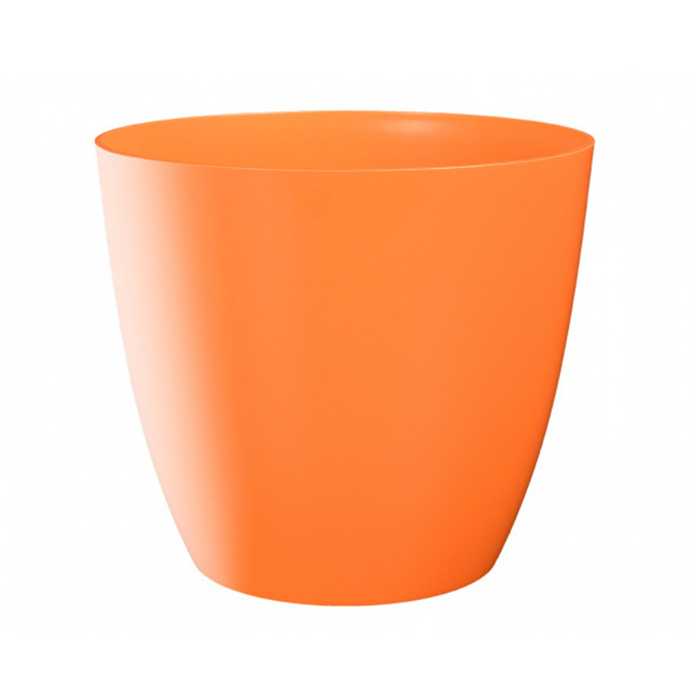 Plastové obaly - Obal na květináč plastový lesklý ELLA oranžový 9cm
