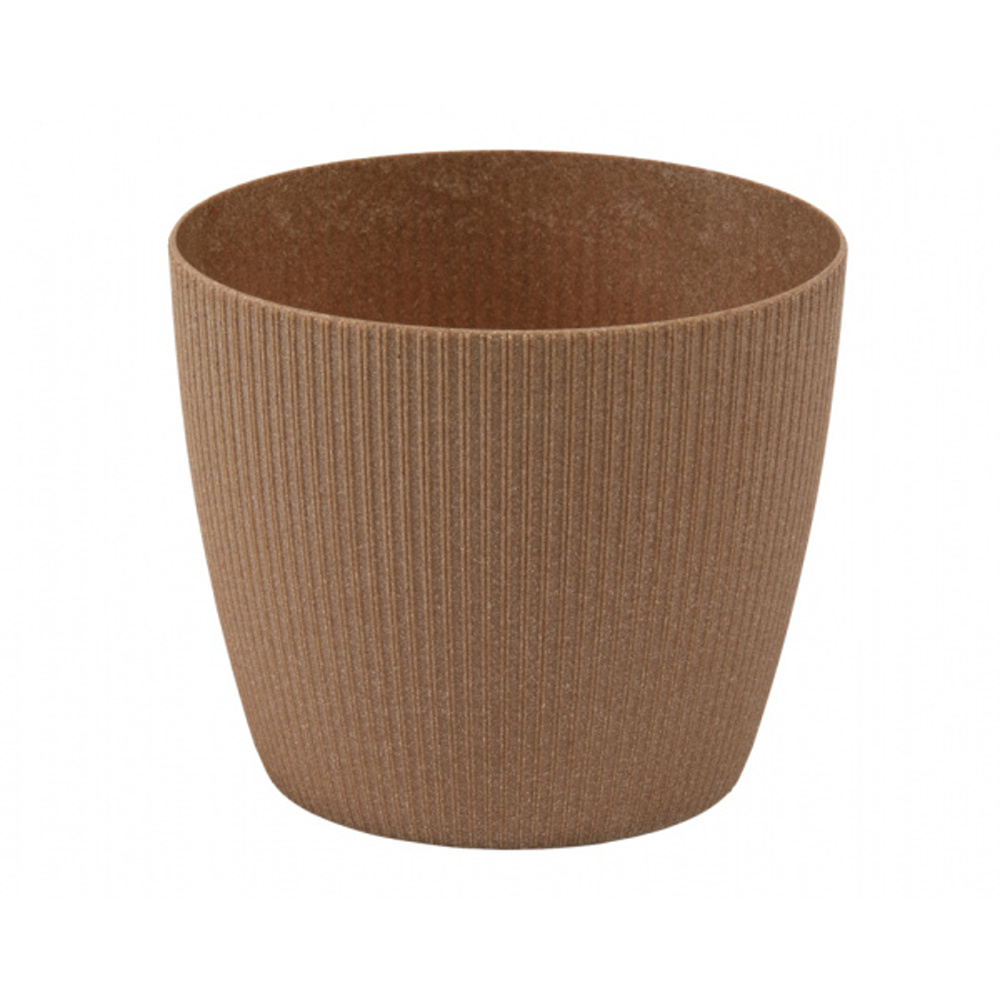 Plastové obaly - Obal na květináč plastový MAGNOLIA JUMPER ECO WOOD sv.hnědý 19cm