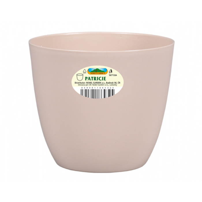 Plastové obaly - Obal na květináč plastový PATRICIE MODERN matný tm.béžový 25cm