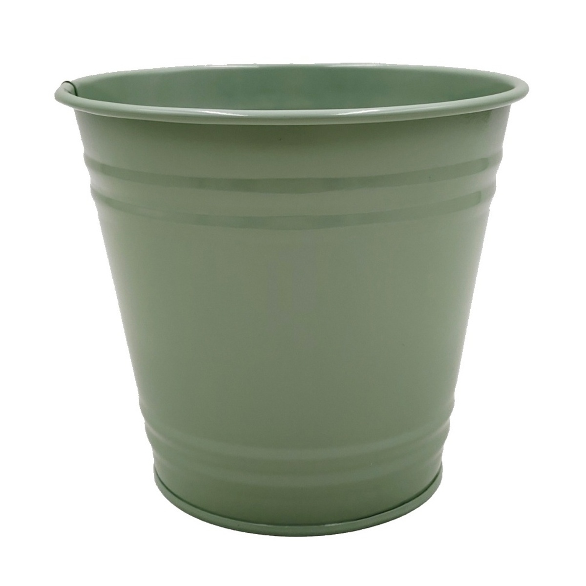 Vánoční obaly a květináče - Obal na květináč plechový mátový 20cm