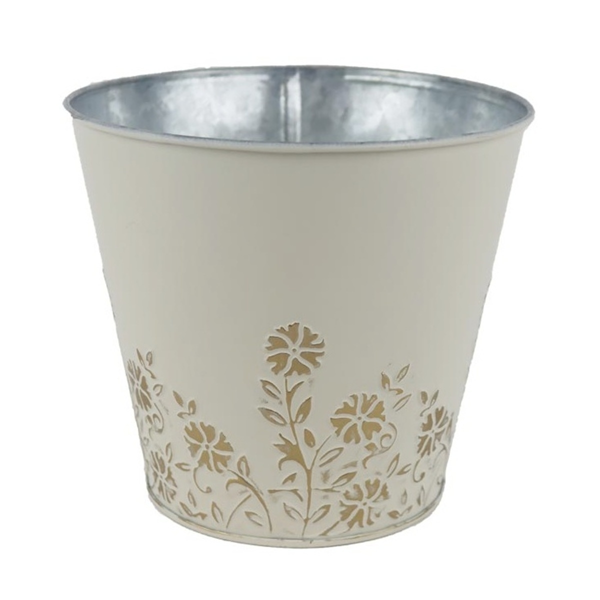 Kovové a plechové obaly - Obal na květináč plechový s barvínkem 14,5cm