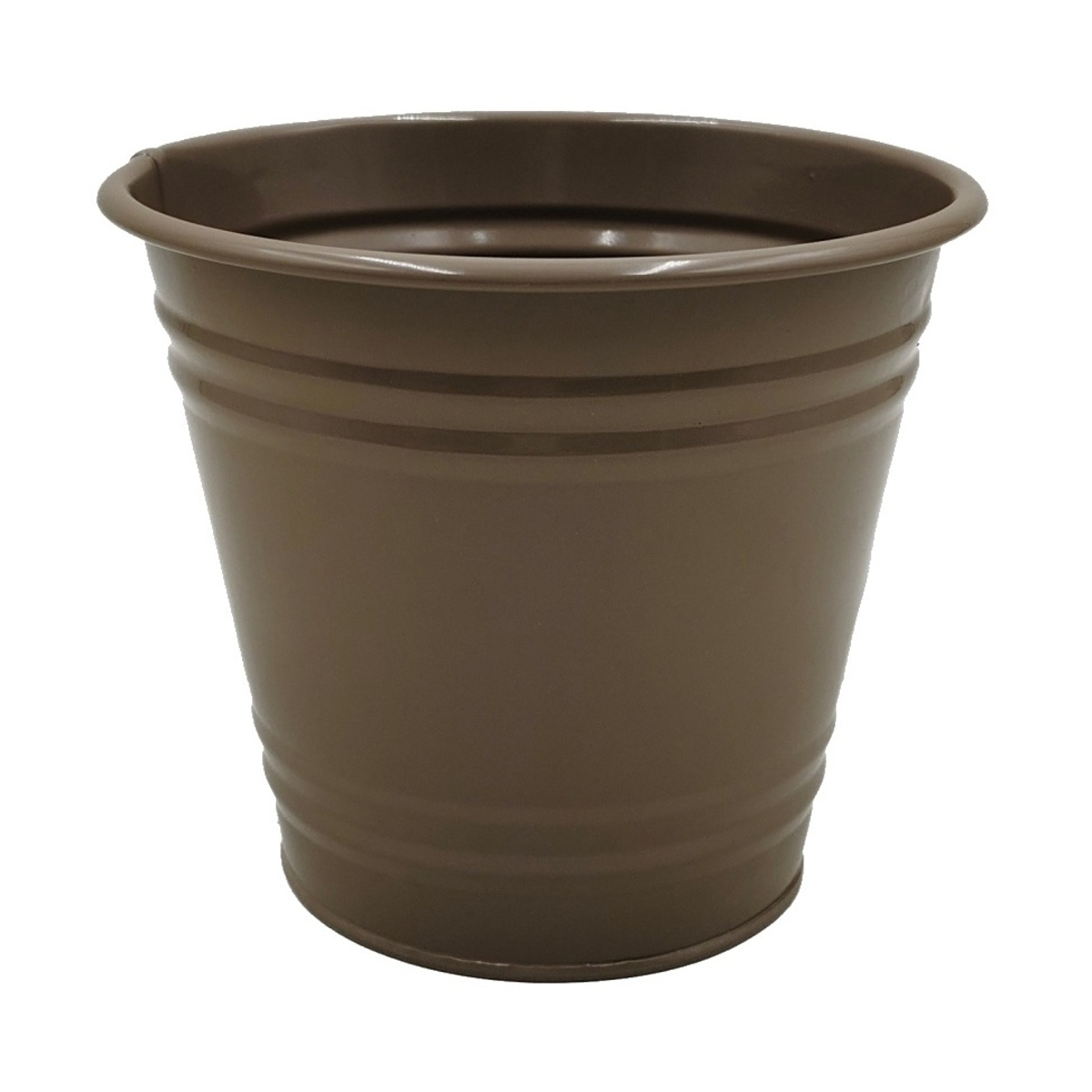 Vánoční obaly a květináče - Obal na květináč plechový sv.hnědý 20cm