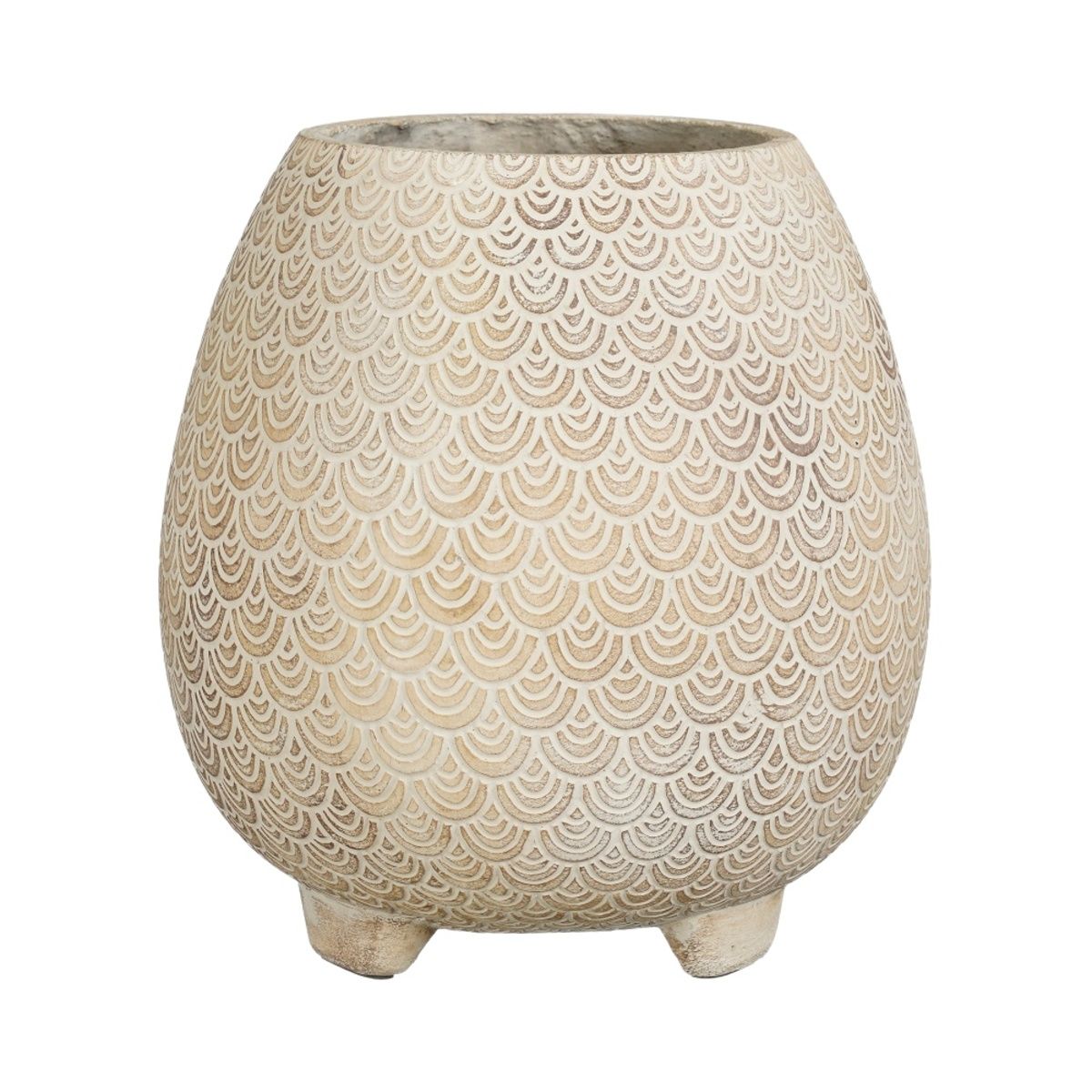 Keramické obaly - Obal na květináč QUENTIN na 3 nožkách cementový 25cm