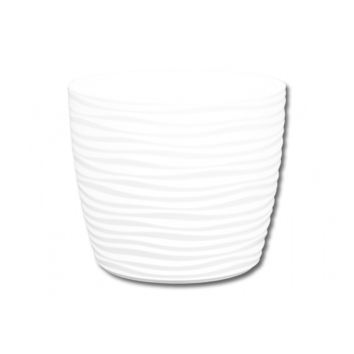 Plastové obaly - Obal na květináč SAHARA PETIT plast bílá 17cm