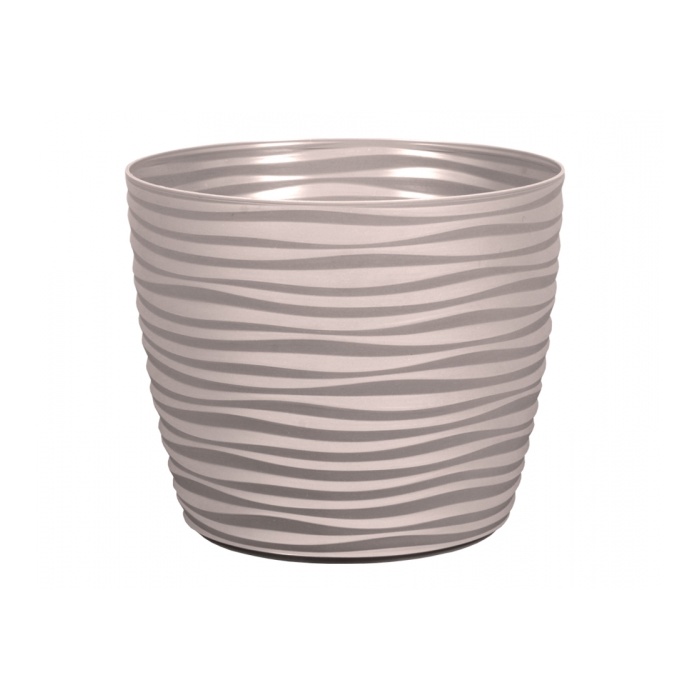 Plastové obaly - Obal na květináč SAHARA PETIT plast hnědo-šedá 17cm
