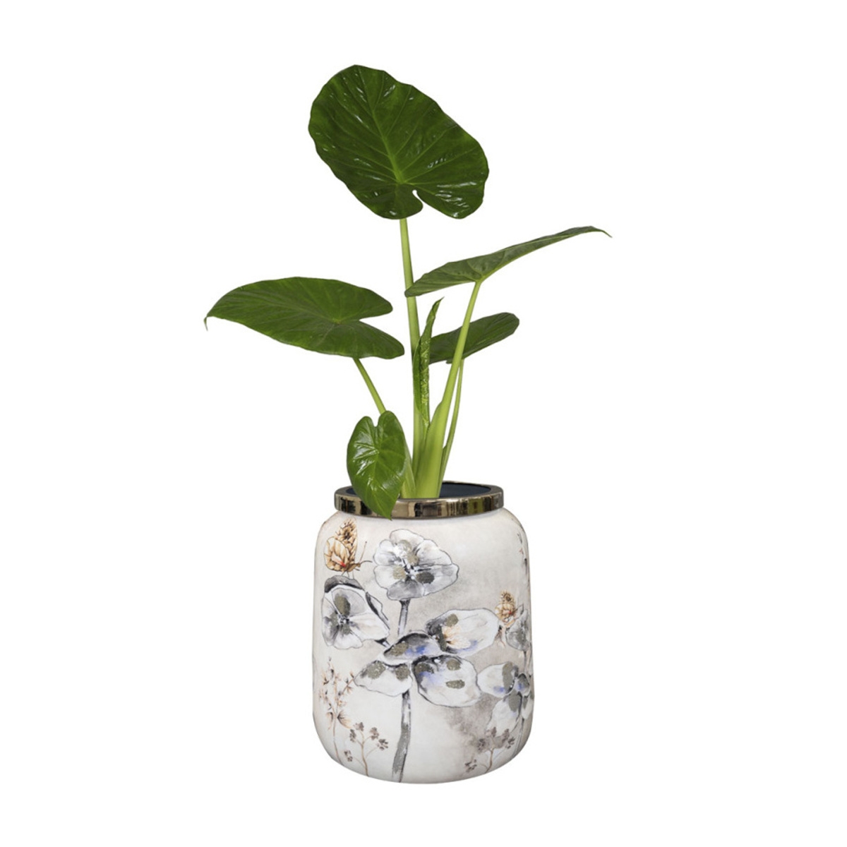 Obal na květináč/váza MOONLIGHT MEADOW kovový bílý 21cm-0