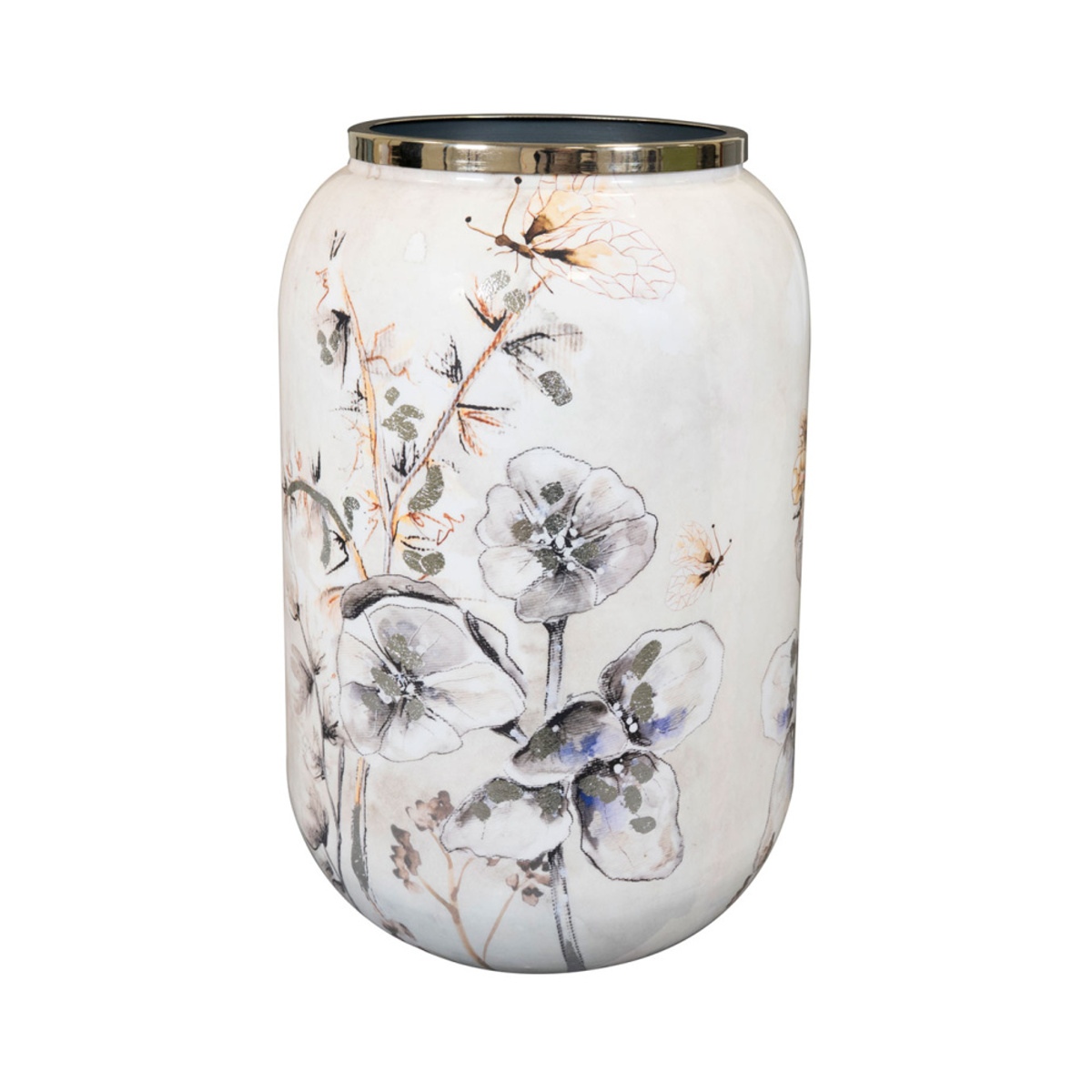 Vázy - Obal na květináč/váza MOONLIGHT MEADOW kovový bílý 30cm