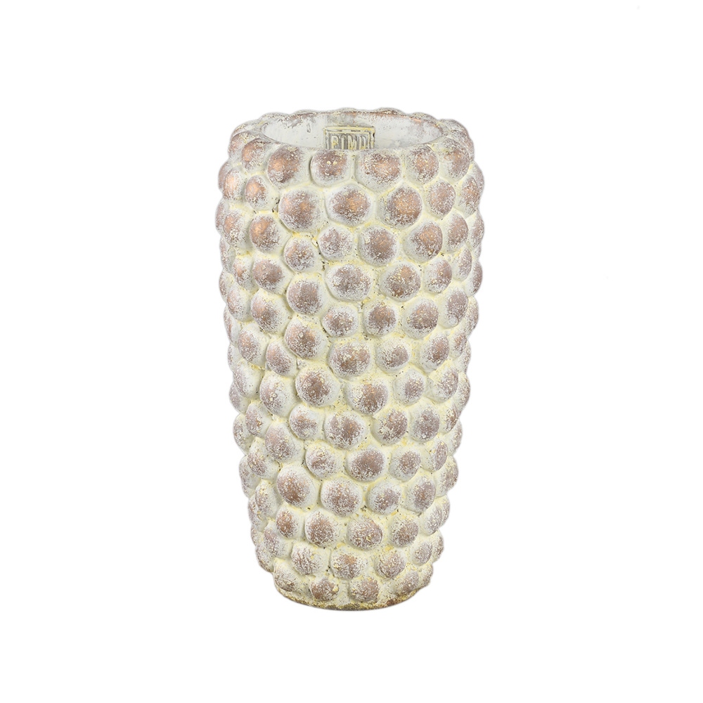 Design pro Váš domov - Obal na květináč vysoký cementový RUIS S tečky antik 30x16cm