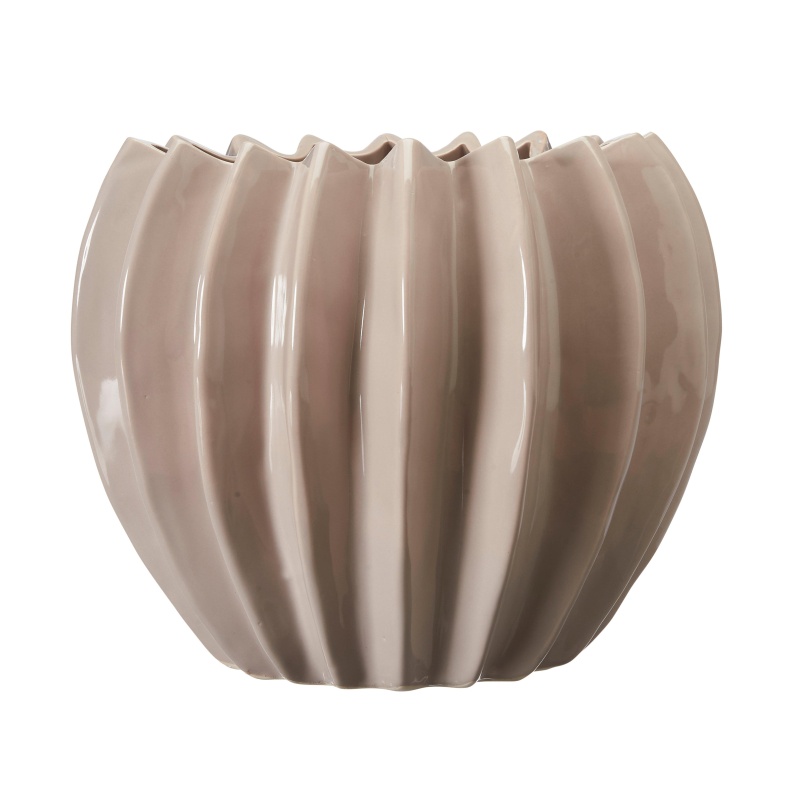 Keramické obaly - Obal na květináč žebrovaný kameninový LILIAN 27cm