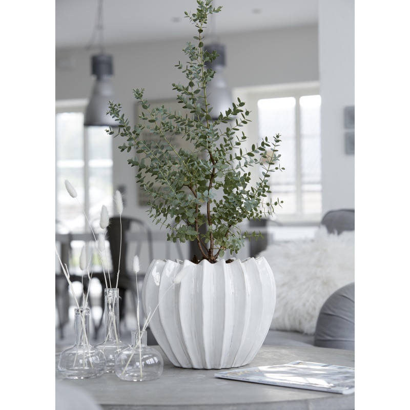 Obal na květináč žebrovaný kameninový LILIAN 27cm-0