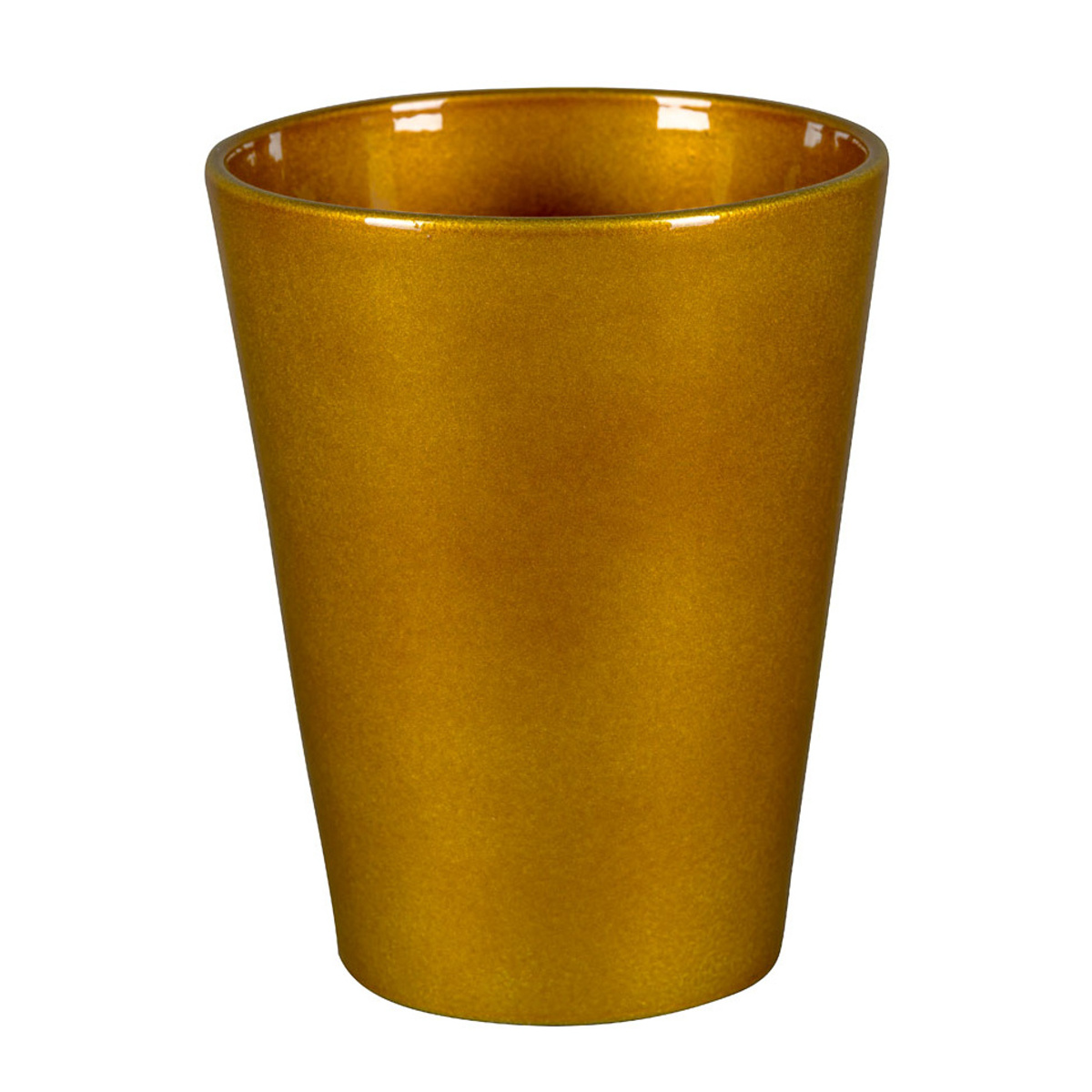 Keramické obaly - Obal orchidejový keramický CALYPSO práškovaný jantarový 13cm