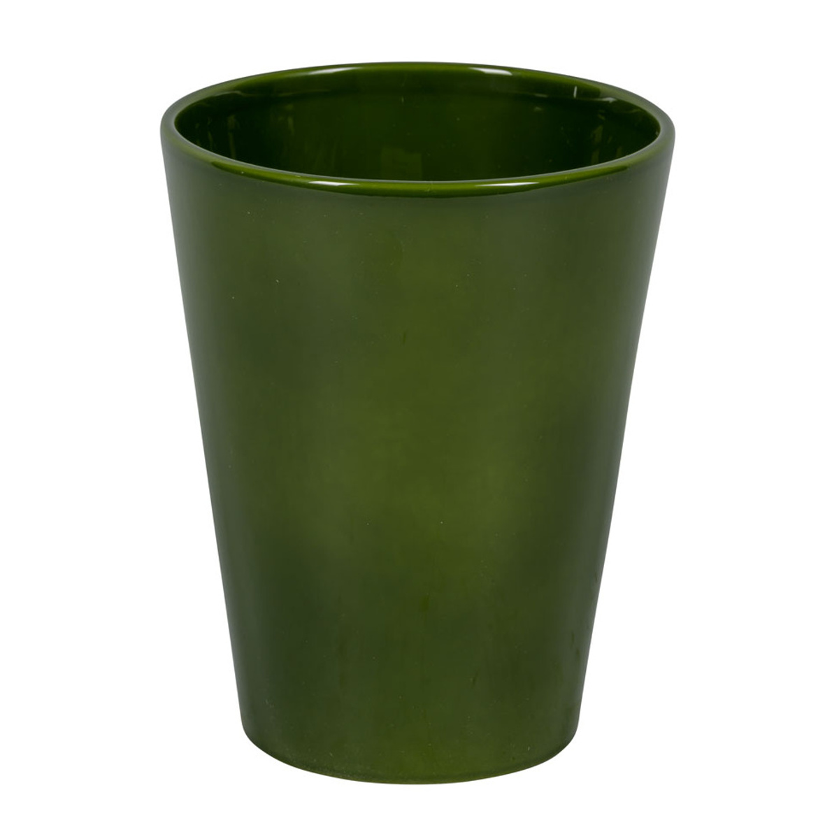 Keramické obaly - Obal orchidejový keramický CALYPSO práškovaný zelený 13cm
