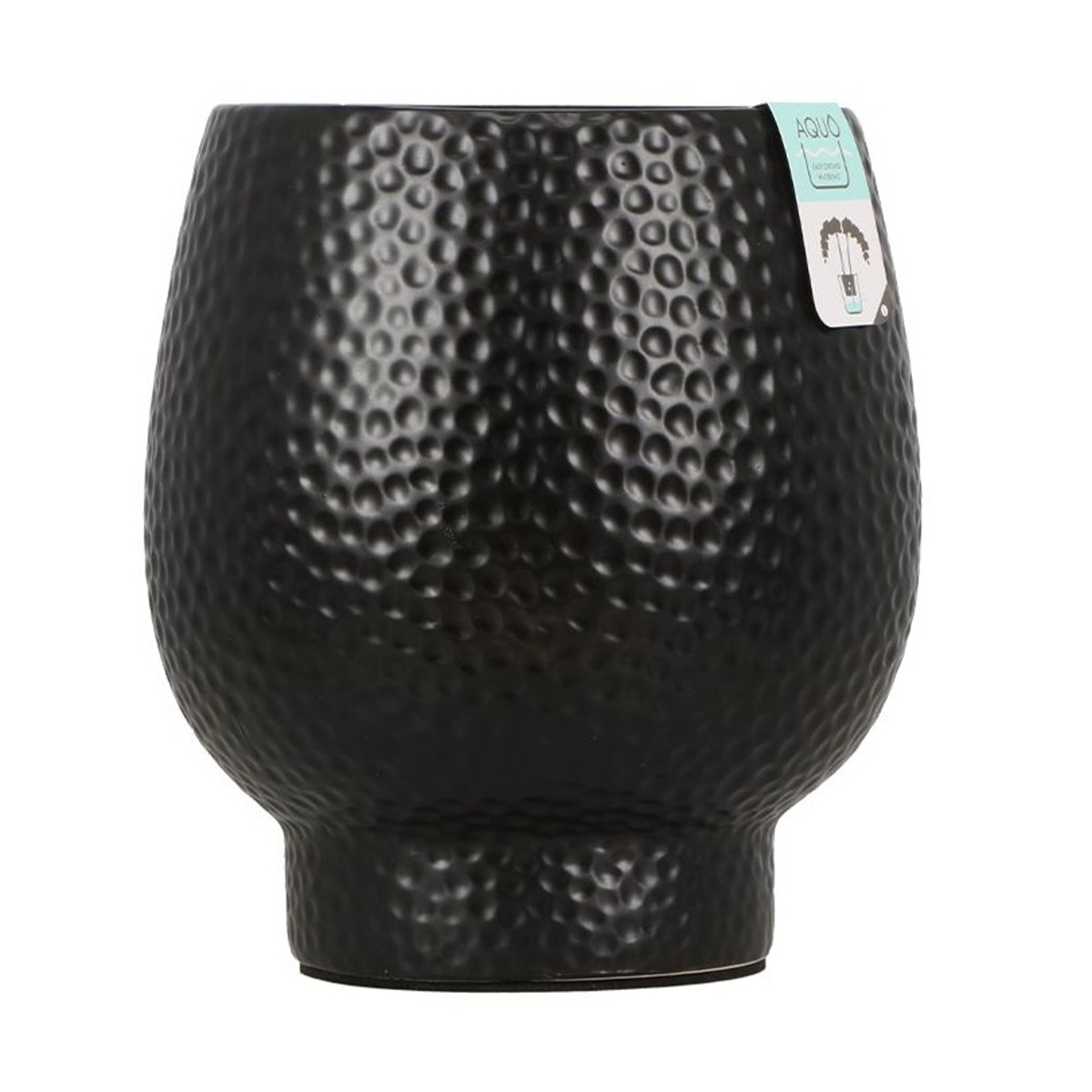 Keramické obaly - Obal orchidejový keramický Optiflor AQUO ABRUZZO černý 15cm