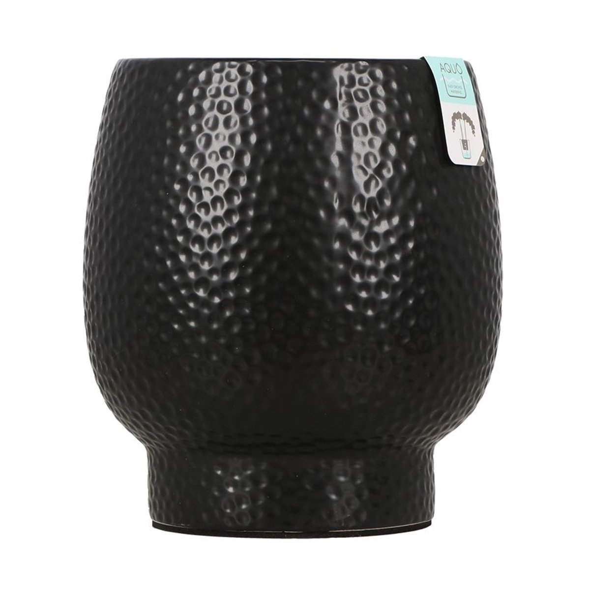 Keramické obaly - Obal orchidejový keramický Optiflor AQUO ABRUZZO černý 17cm