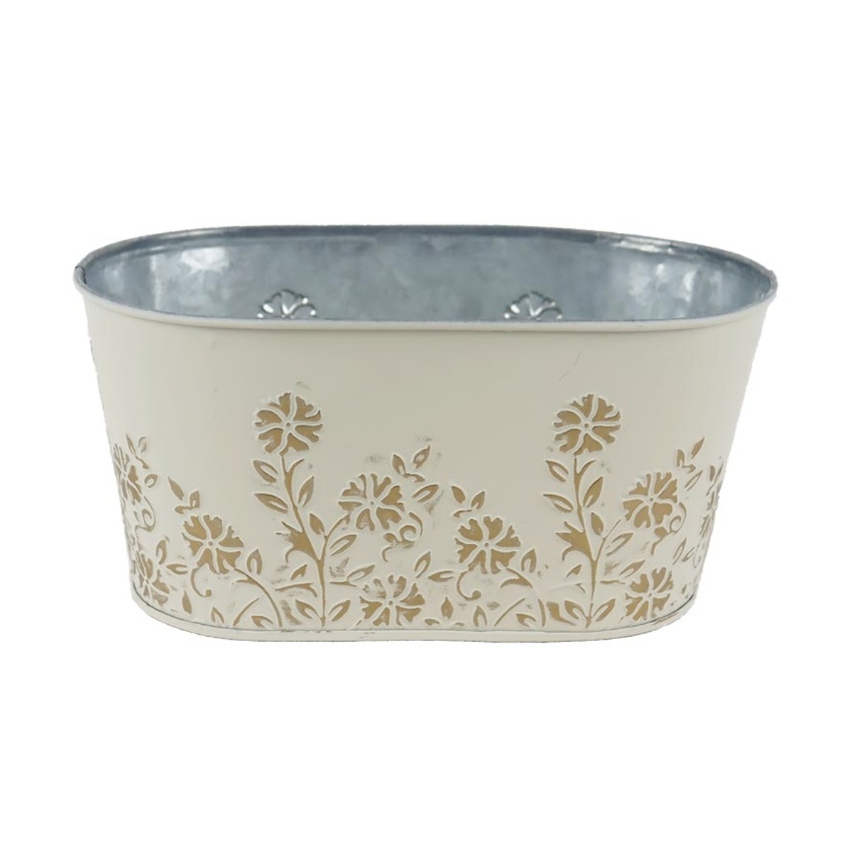 Kovové a plechové obaly - Obal oválný plechový s barvínkem 19cm