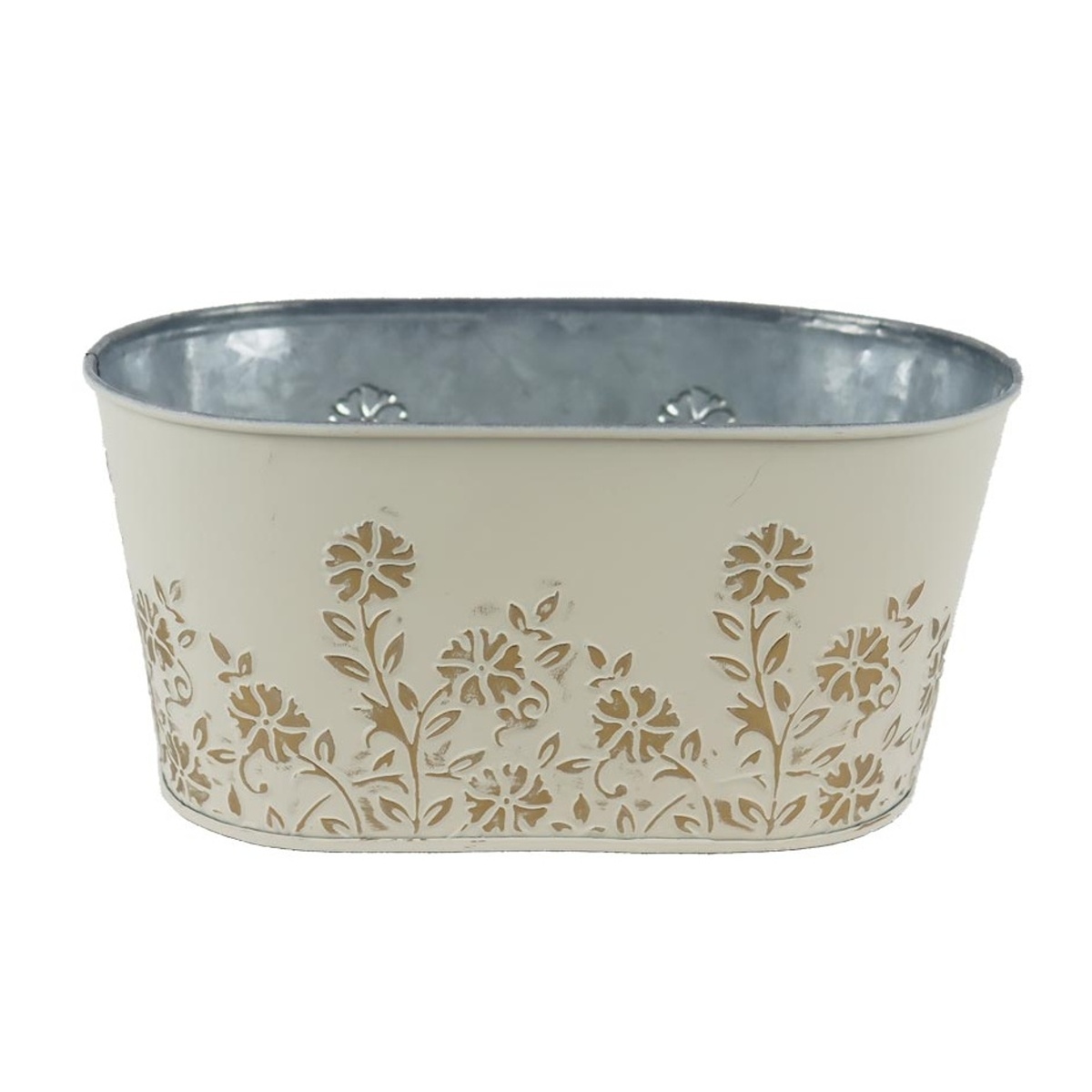 Kovové a plechové obaly - Obal oválný plechový s barvínkem 22,5cm