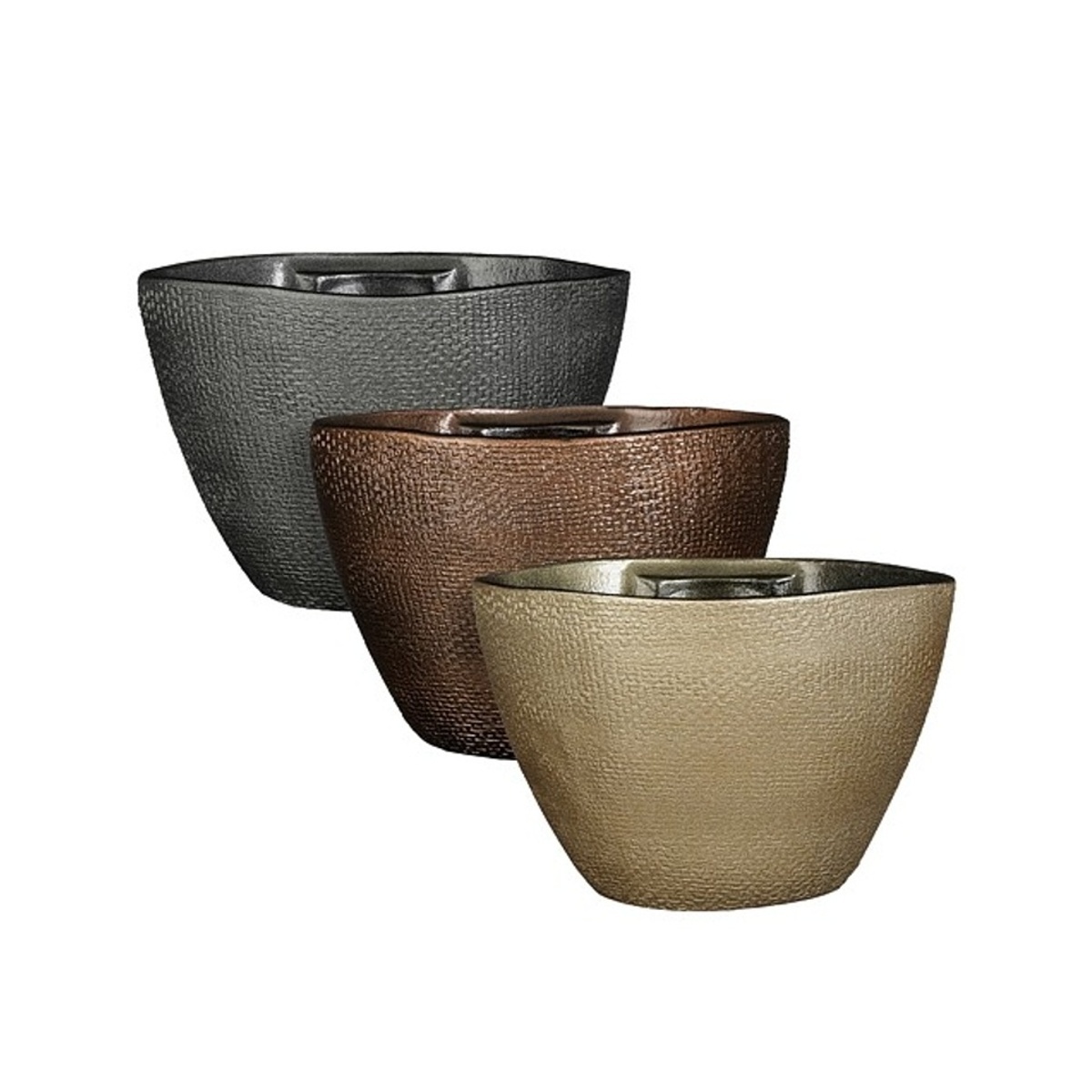 Keramické obaly - Obal oválný terakotový PORTO metalický mix 23cm