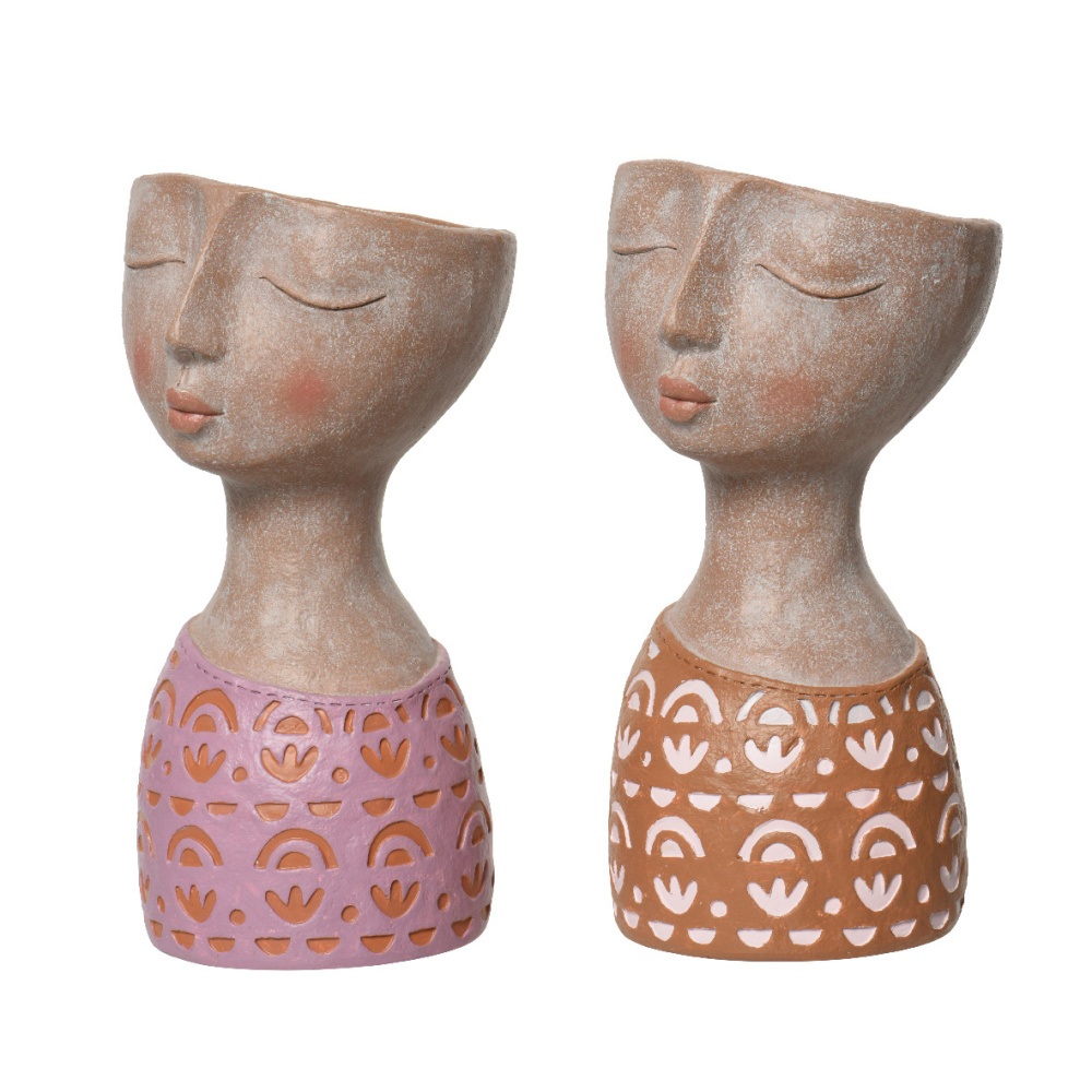 Keramické obaly - Obal polyresinový hlava ženy mix 28cm