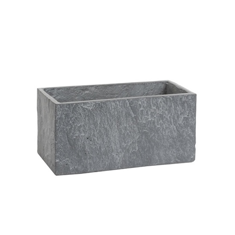 Kompozitní obaly - Obal/truhlík hranatý SLATE cementový 28x14cm