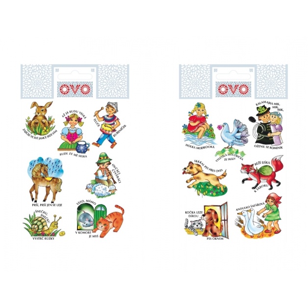 Obtisky a košilky na vajíčka - Obtisky na vajíčka říkadla OVO