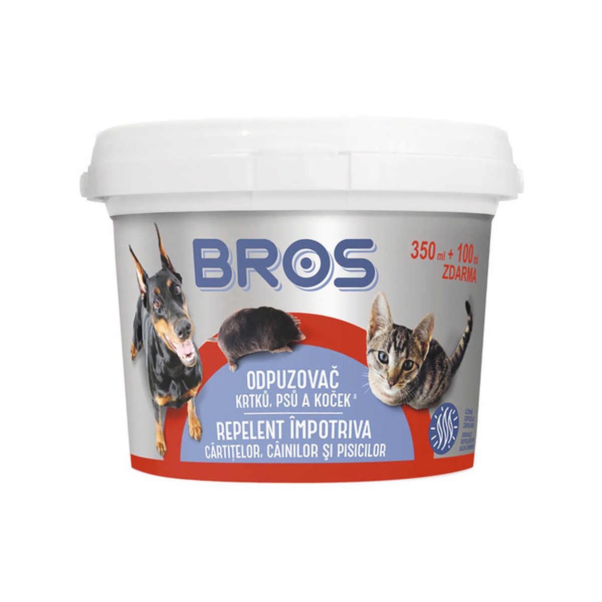 Přípravky a odpuzovače zvířat - Odpuzovač krtků, psů a koček BROS práškový 350ml