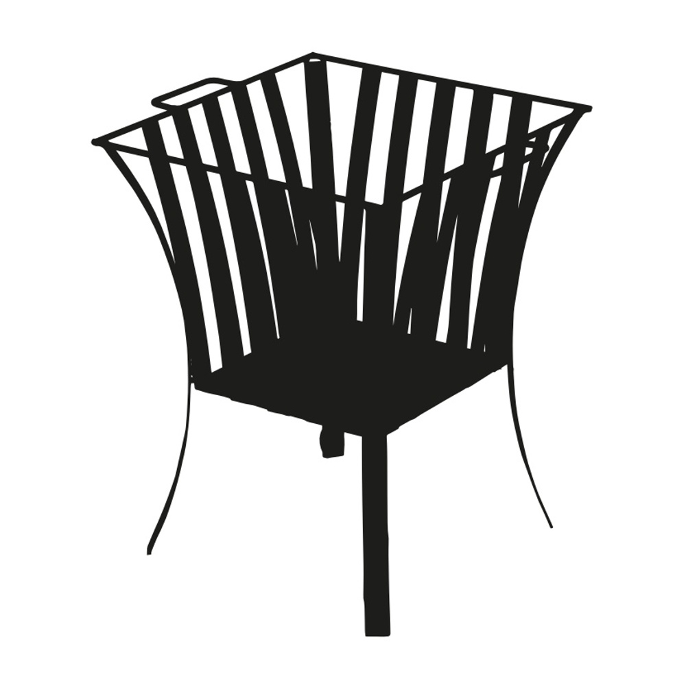 Opory VATAX - Ohniště hranaté na nohách PINKA 2 ucha kovové černé  58cm