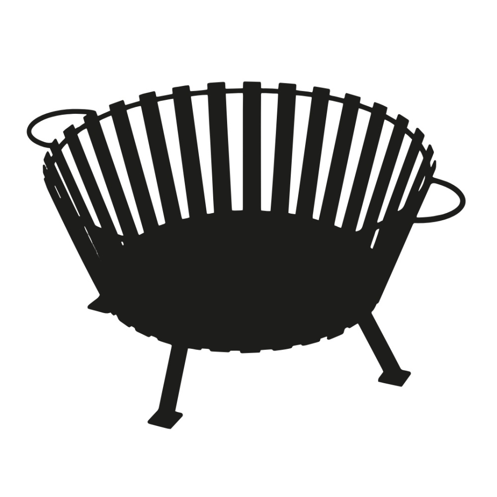 Opory VATAX - Ohniště kulaté na nohách DRAVA 2 ucha kovové černé 76cm