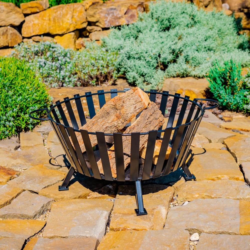 Ohniště kulaté na nohách DRAVA 2 ucha kovové černé 76cm-0