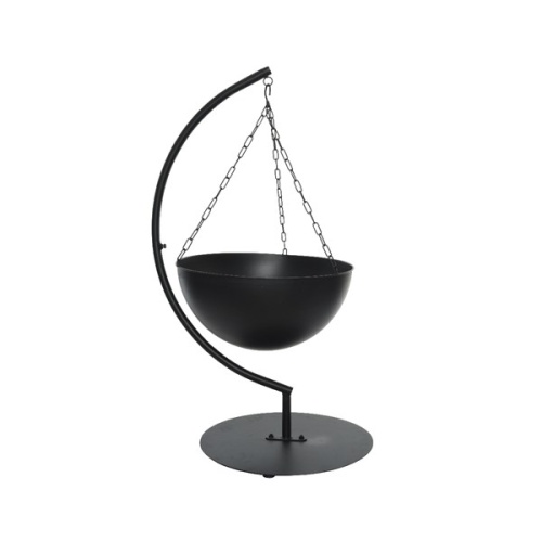 Doplňky do zahrady - Ohniště kulaté závěsné kovové černé 105cm