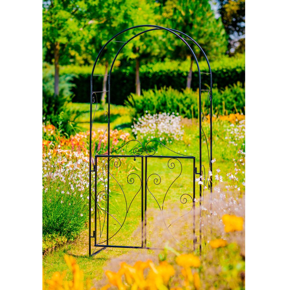 Opora/loubí ROMANTIK jednoduchá s brankou kovová 233cm-0