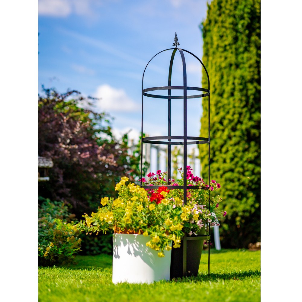 Opora/obelisk HORNAVAN kulatá se špicí kovová 100/125/170/200cm-3