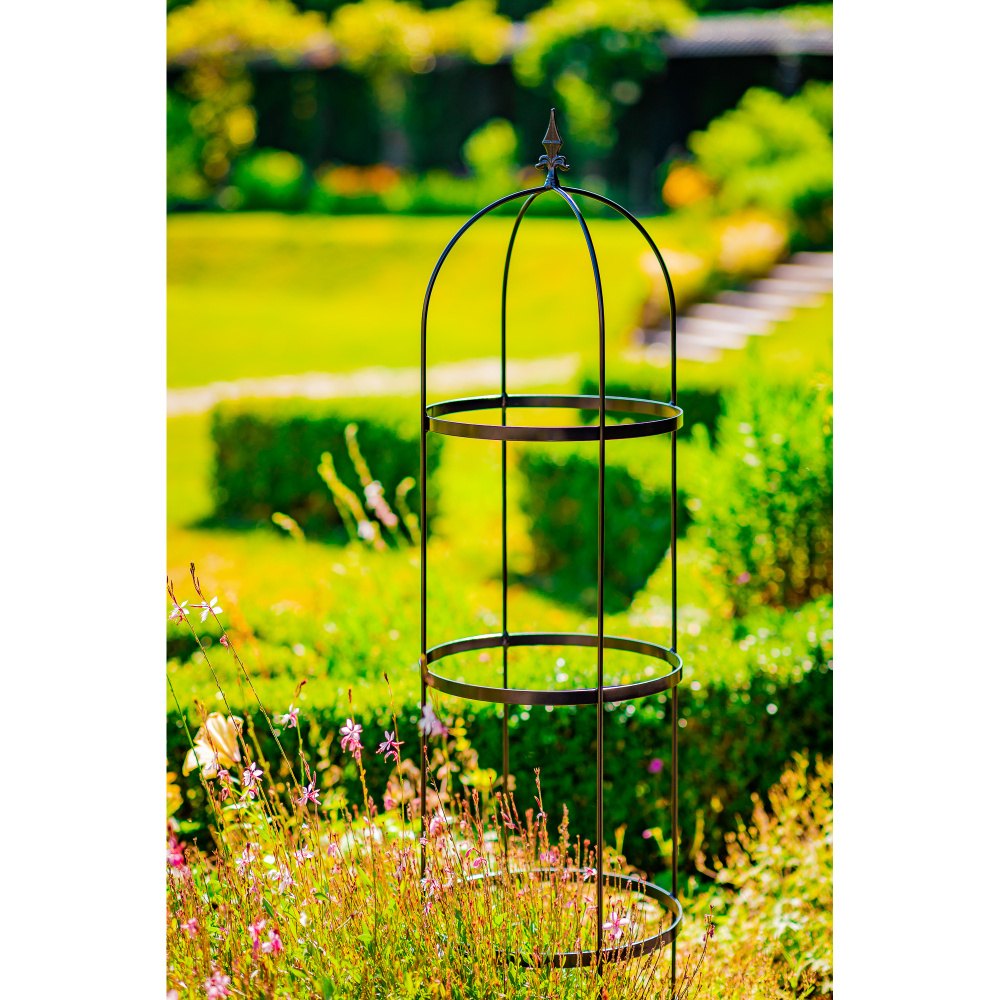 Opora/obelisk OULUJOKI kulatá se špicí kovová 160/200cm-0