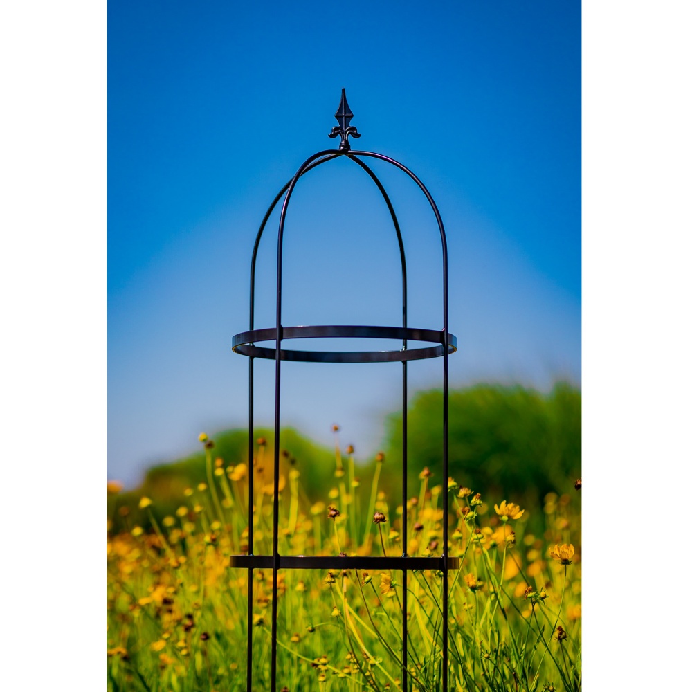 Opora/obelisk OULUJOKI kulatá se špicí kovová 160/200cm-1