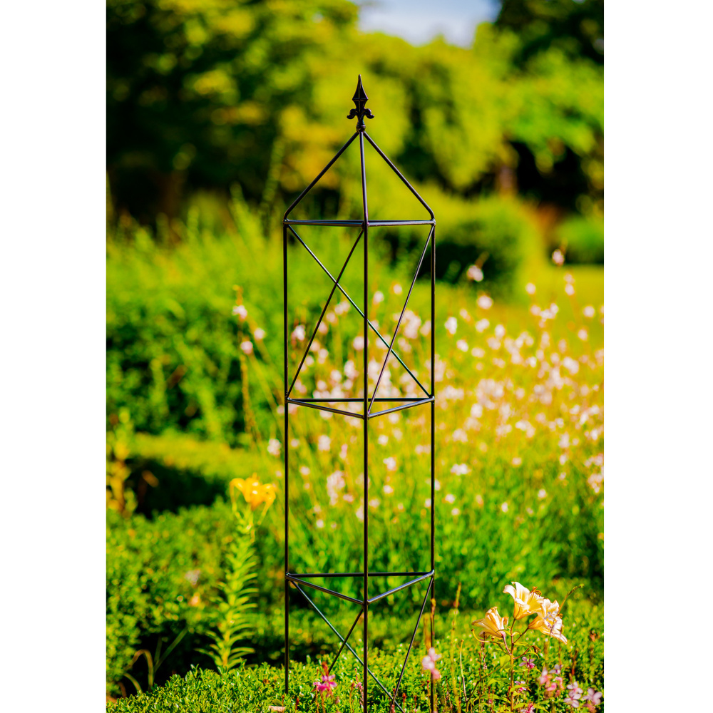 Opora/obelisk PUULA trojúhelníková se špicí kovová 165/185/220cm-0