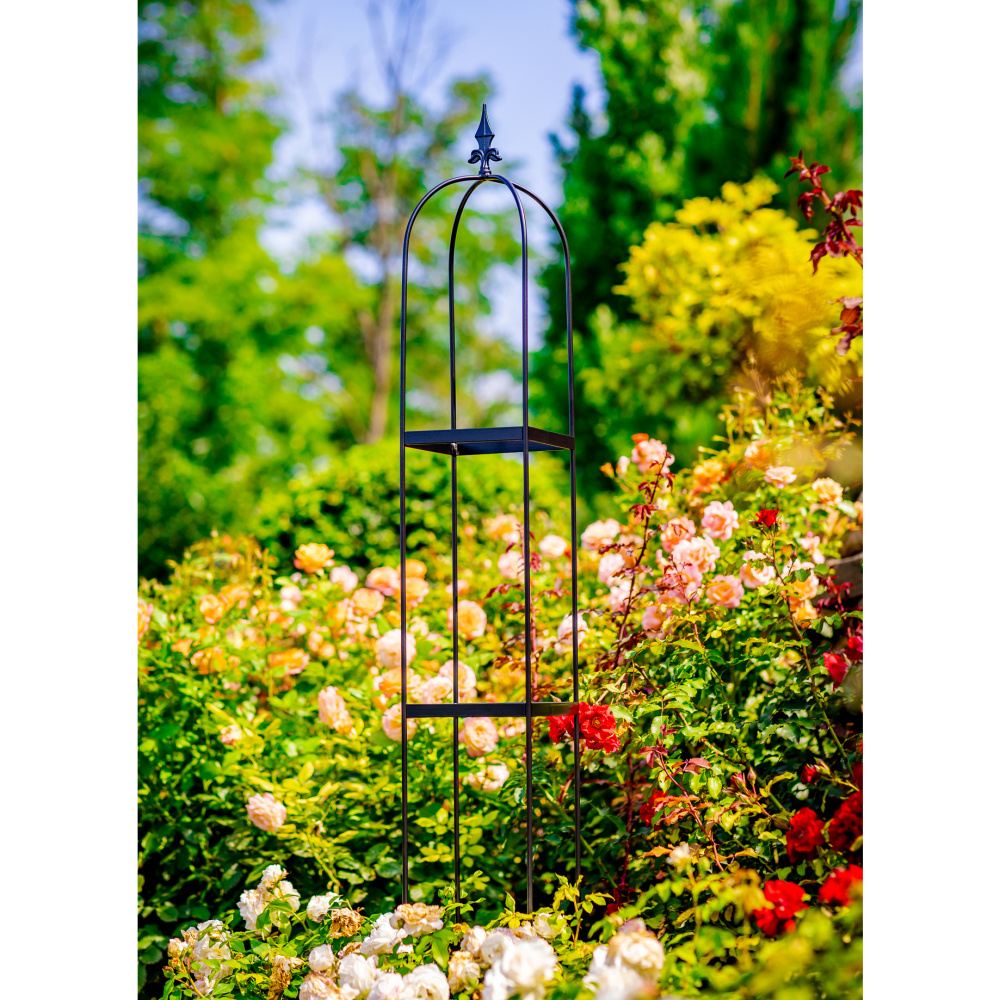 Opora/obelisk VUOKSA hranatá se špicí kovová 150/175/200/240cm-0