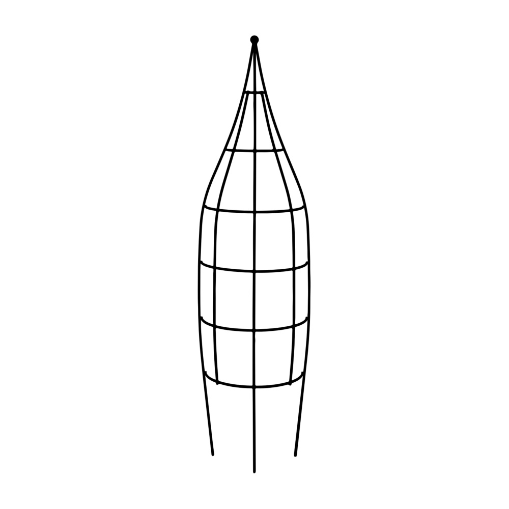 Tvarované 3D opory - Opora pro rostliny GERALDINA půlkruhová kovová 150/190cm